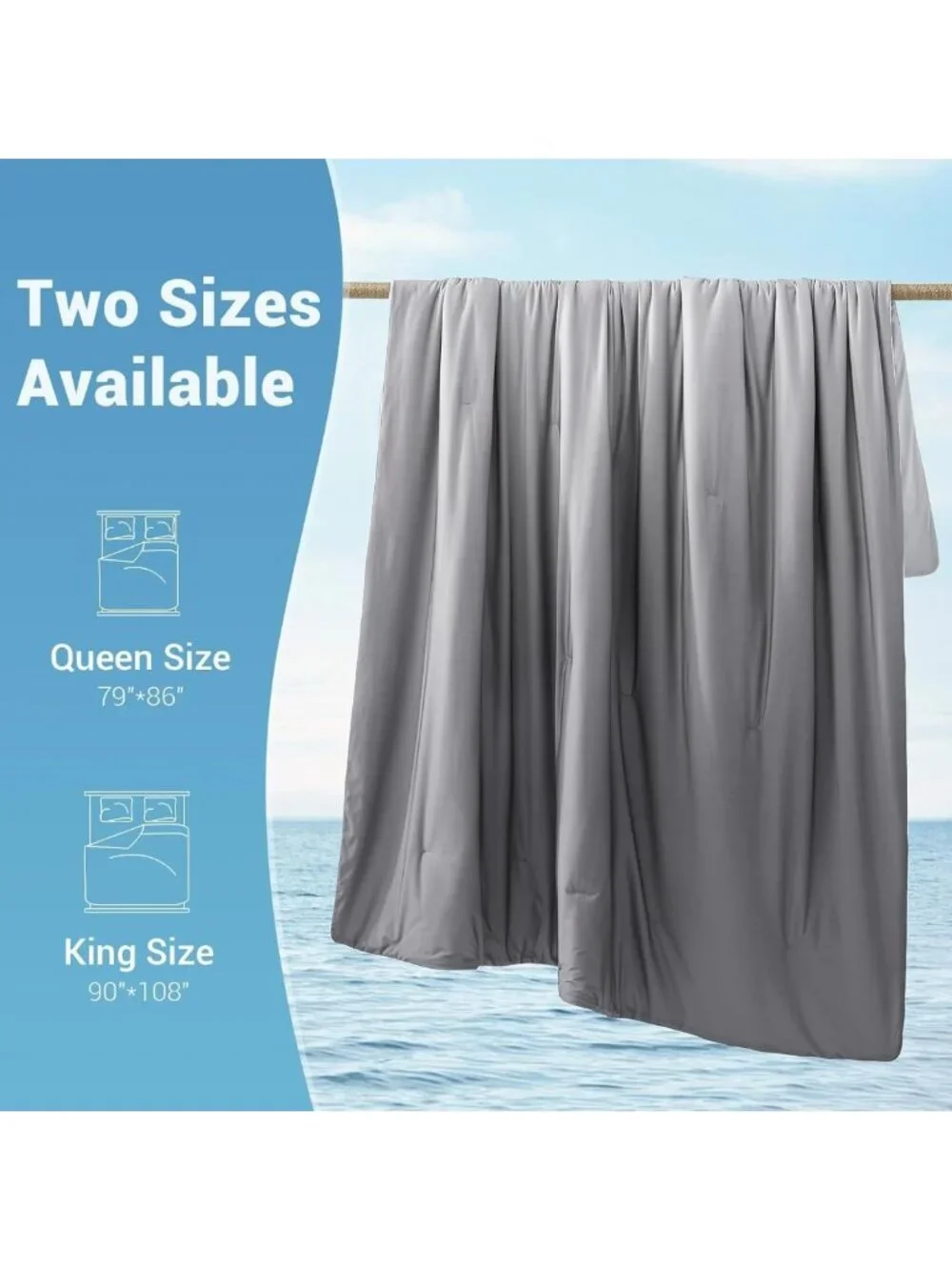 Queen Size Gradient Cooling Comforter for Hot Sleepers - Soft & Breathable 79” x